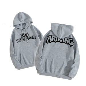 POLERON CON GORRO GRIS BTS WORLD ARIRANG